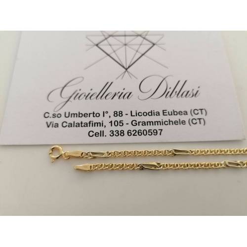 BRACCIALE Uomo Donna Unisex 18 Karati 750% In ORO GIALLO BIANCO Maglia Bicolore - 2