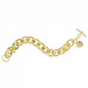 BRACCIALE UNOAERRE Donna Catena Con Ovali BRONZO Dorato Placcato Oro Giallo 24Kt - 1
