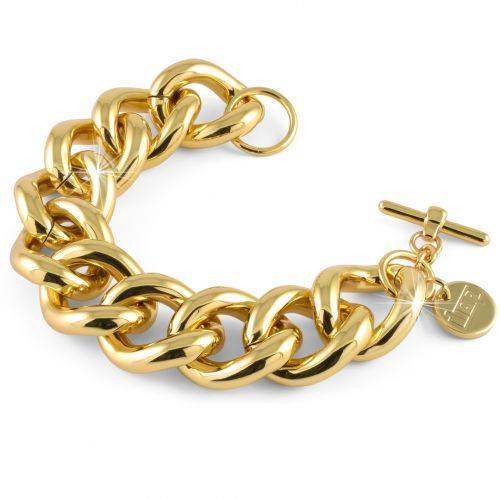 BRACCIALE UNOAERRE Donna Catena GRUMETTA BRONZO Dorato Placcato Oro Giallo 24 Kt - 1