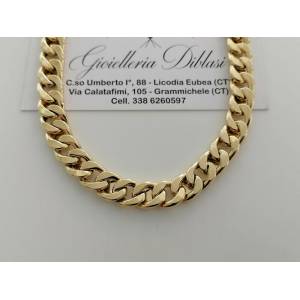 COLLANA Uomo Donna ORO GIALLO 18 Kt 750% Collier Double Face GRUMETTA Girocollo - 1