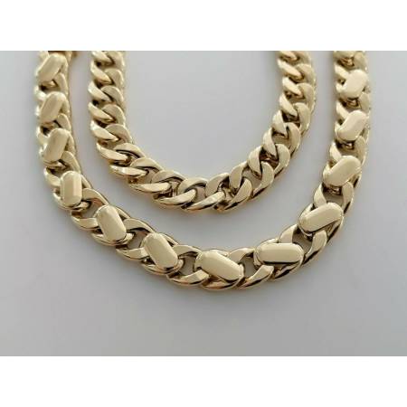 COLLANA Uomo Donna ORO GIALLO 18 Kt 750% Collier Double Face GRUMETTA Girocollo - 4