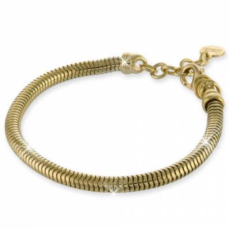 UNOAERRE BRACCIALE FIRMATO DONNA OTTONE DORATO ORO CATENA TUBOLARE TONDA - 1