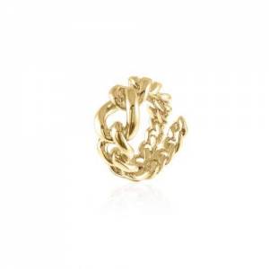 UNOAERRE ANELLO Aperto Catena GRUMETTA Scalare BRONZO DORATO Placcato Oro Giallo - 1