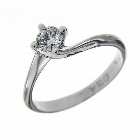 ANELLO SOLITARIO PG GIOIELLI VALENTINO DIAMANTE TAGLIO BRILLANTE G VS ORO BIANCO 18 KARATI  - 1