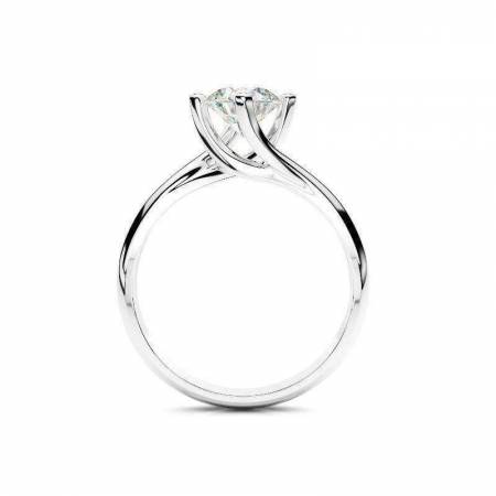 ANELLO SOLITARIO VALENTINO DIAMANTE TAGLIO BRILLANTE G VS ORO BIANCO 18 KARATI - 2