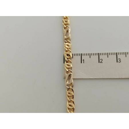 COLLANA Collier CATENA Girocollo ORO 18 KT 750% GIALLO BIANCO Maglia Uomo Donna - 3