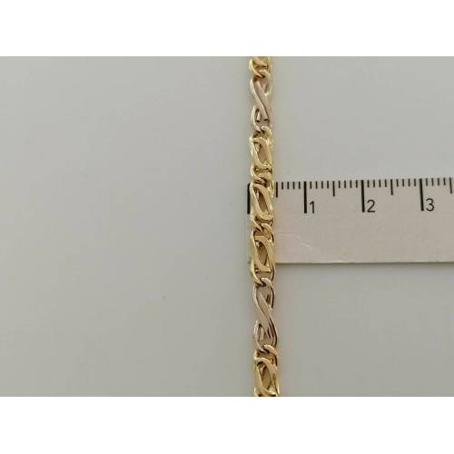 COLLANA Collier CATENA Girocollo ORO 18 KT 750% GIALLO BIANCO Maglia Uomo Donna - 3