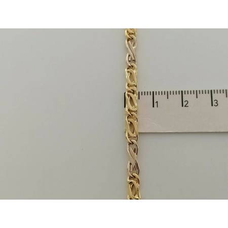 COLLANA Collier CATENA Girocollo ORO 18 KT 750% GIALLO BIANCO Maglia Uomo Donna - 3