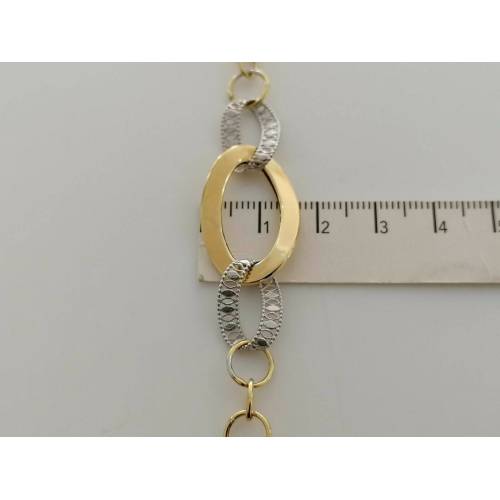 COLLANA Collier Girocollo Donna ORO 18 Karati 750% GIALLO BIANCO Catena Bicolore - 4