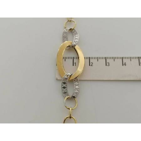 COLLANA Collier Girocollo Donna ORO 18 Karati 750% GIALLO BIANCO Catena Bicolore - 4