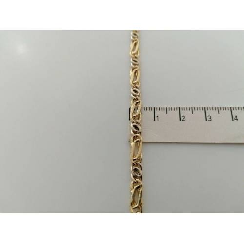 COLLANA ORO Bicolor GIALLO BIANCO 18 Kt 750% Catena GIROCOLLO Uomo Donna Collier - 3