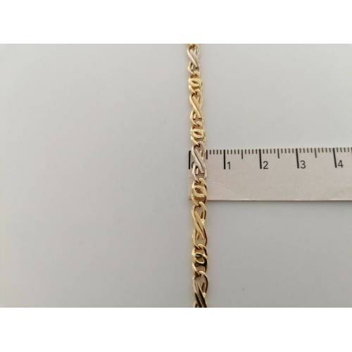 BRACCIALE ORO 18 Kt 750% Uomo Donna Unisex Bicolore GIALLO BIANCO Maglia Catena - 3