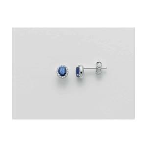 ORECCHINI MILUNA ZAFFIRO E DIAMANTI In Oro Bianco 18 KT 750%/1000 ERD2387 - 1