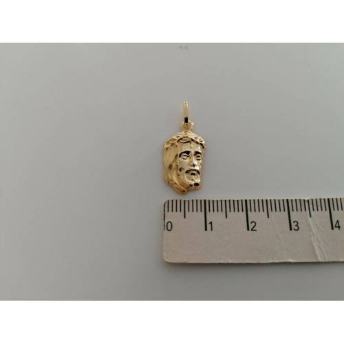 CIONDOLO MEDAGLIA Oro Giallo 18 Kt 750% VOLTO DI CRISTO Pendente Made In Italy - 3