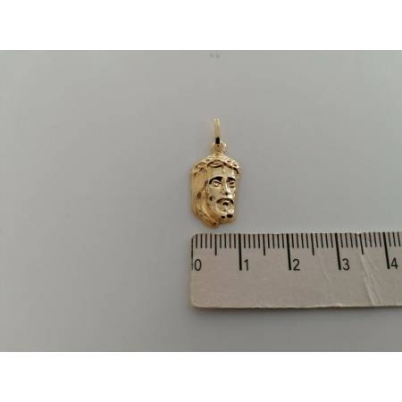 CIONDOLO MEDAGLIA Oro Giallo 18 Kt 750% VOLTO DI CRISTO Pendente Made In Italy - 3