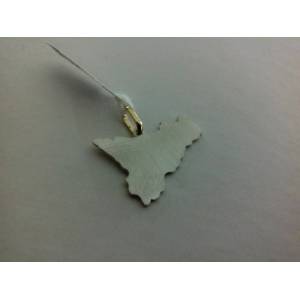 CIONDOLO SICILIA IN ORO BIANCO E ORO GIALLO 18kt 750% Made in Italy - 1 2