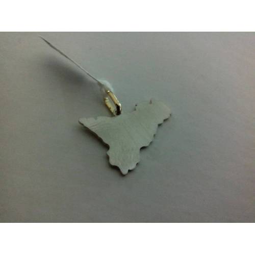 CIONDOLO SICILIA IN ORO BIANCO E ORO GIALLO 18kt 750% Made in Italy - 2