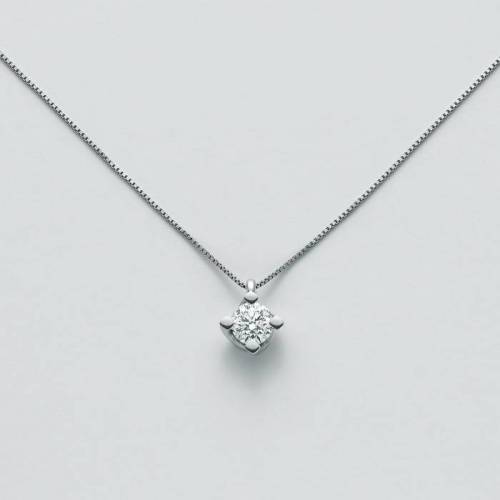 COLLANA MILUNA PUNTO LUCE In Oro Bianco 18 KT 750%/1000 E DIAMANTE CLD5065-035G7 - 1
