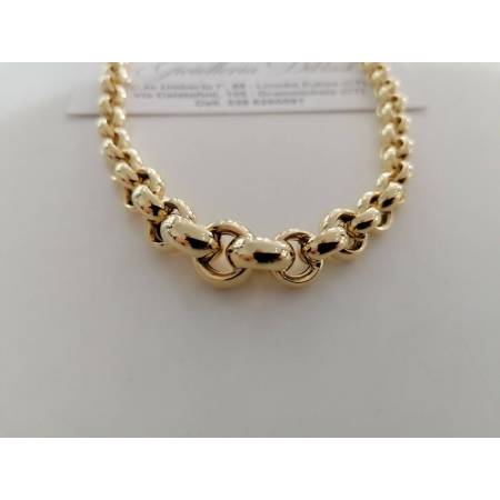 COLLANA In ORO GIALLO 18 Karati 750% Donna COLLIER Maglia Catena ROLO' Girocollo - 1