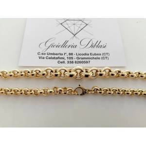 COLLANA In ORO GIALLO 18 Karati 750% Donna COLLIER Maglia Catena ROLO' Girocollo - 1 2