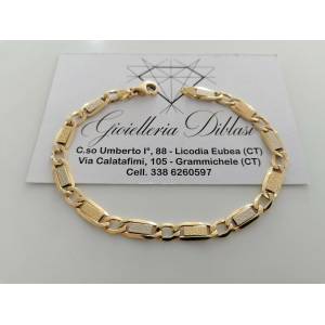 BRACCIALE ORO Bicolore GIALLO BIANCO 18 Kt 750% Uomo Donna Unisex Maglia CATENA - 1
