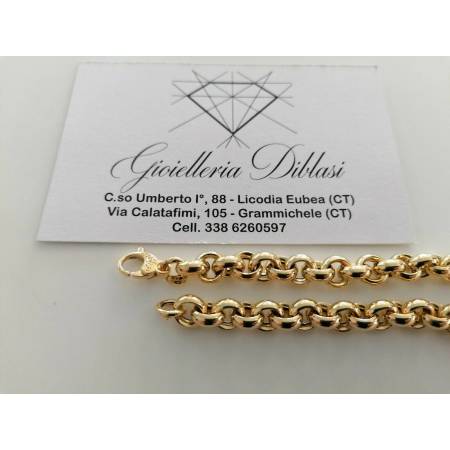 BRACCIALE Donna ORO GIALLO 18 Karati 750%/1000 Maglia CATENA Rolò Made In Italy - 2