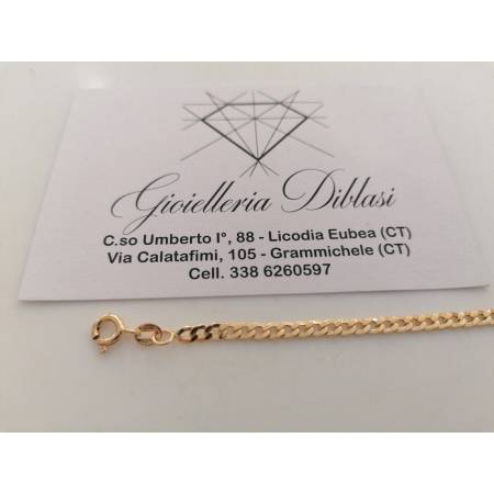 BRACCIALE Uomo Donna Unisex In ORO GIALLO 18 Karati 750% Con Targhetta Piastrina - 3