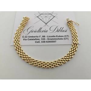 BRACCIALE Uomo Donna Unisex ORO GIALLO 18 Kt 750% Modello Maglia CARTIER 5 Fili - 1