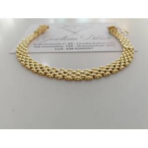 BRACCIALE Uomo Donna Unisex ORO GIALLO 18 Kt 750% Modello Maglia CARTIER 5 Fili - 1 2