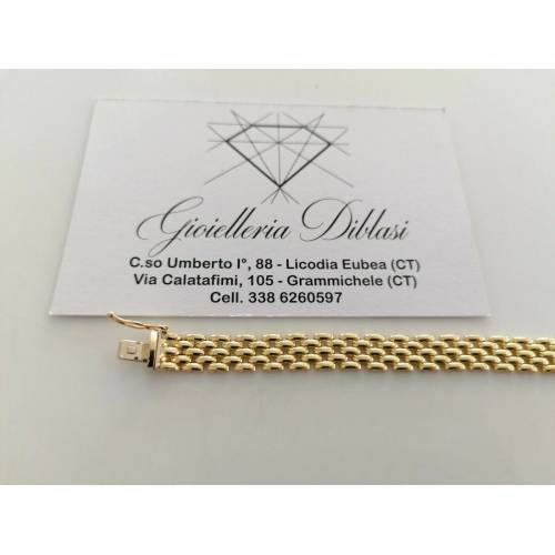 BRACCIALE Uomo Donna Unisex ORO GIALLO 18 Kt 750% Modello Maglia CARTIER 5 Fili - 3