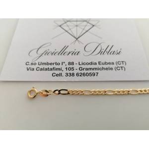 BRACCIALE Uomo Donna Unisex In ORO GIALLO 18 Karati 750% Con Targhetta Piastrina - 1 2