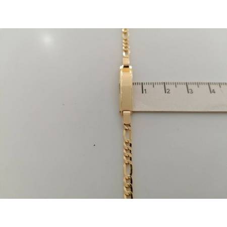 BRACCIALE Uomo Donna Unisex In ORO GIALLO 18 Karati 750% Con Targhetta Piastrina - 3