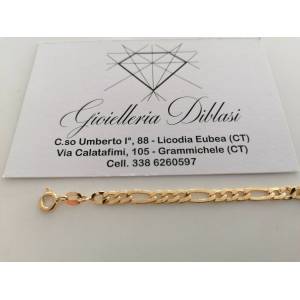 BRACCIALE Uomo Donna Unisex In ORO GIALLO 18 Karati 750% Con Targhetta Piastrina - 1 2