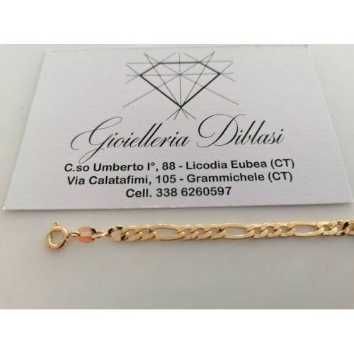 BRACCIALE Uomo Donna Unisex In ORO GIALLO 18 Karati 750% Con Targhetta Piastrina - 2