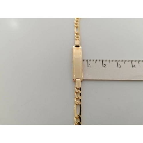 BRACCIALE Uomo Donna Unisex In ORO GIALLO 18 Karati 750% Con Targhetta Piastrina - 3
