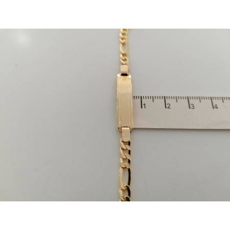 BRACCIALE Uomo Donna Unisex In ORO GIALLO 18 Karati 750% Con Targhetta Piastrina - 3