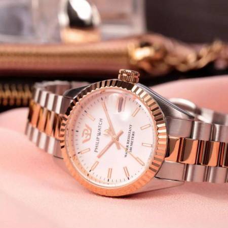 OROLOGIO PHILIP WATCH CARIBE DONNA Acciaio Argento Rose Gold Datario R8253597580 - 4