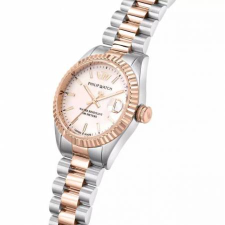 OROLOGIO PHILIP WATCH CARIBE DONNA Acciaio Argento Rose Gold Datario R8253597580 - 5