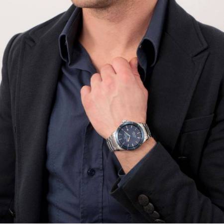 OROLOGIO PHILIP WATCH GRAND REEF Uomo AUTOMATICO Acciaio Argento Blu R8223214002 - 4