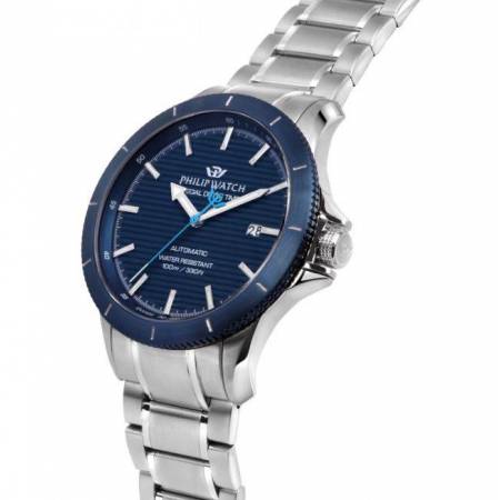 OROLOGIO PHILIP WATCH GRAND REEF Uomo AUTOMATICO Acciaio Argento Blu R8223214002 - 5