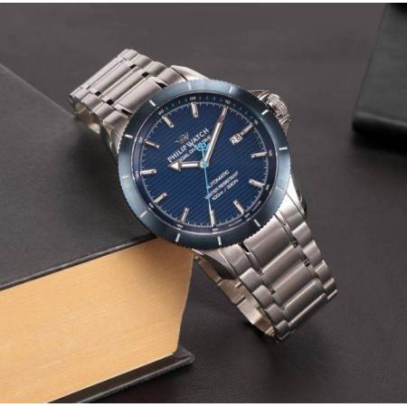 OROLOGIO PHILIP WATCH GRAND REEF Uomo AUTOMATICO Acciaio Argento Blu R8223214002 - 6