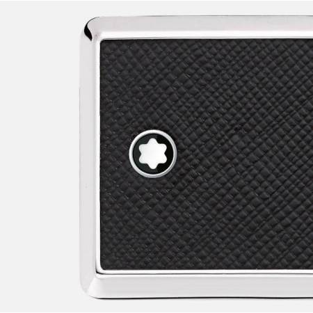 CINTURA MONTBLANC 114421 In Pelle Colore NERO Regolabile Acciaio Stampa Saffiano - 3
