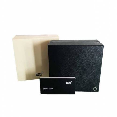 CINTURA MONTBLANC 114421 In Pelle Colore NERO Regolabile Acciaio Stampa Saffiano - 5