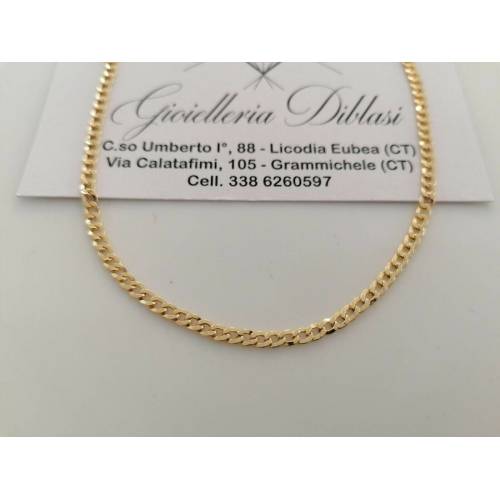 COLLANA Uomo Donna ORO GIALLO 18Kt 750% Maglia GRUMETTA Catena Collier Girocollo - 1