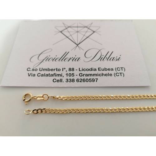 COLLANA Uomo Donna ORO GIALLO 18Kt 750% Maglia GRUMETTA Catena Collier Girocollo - 2