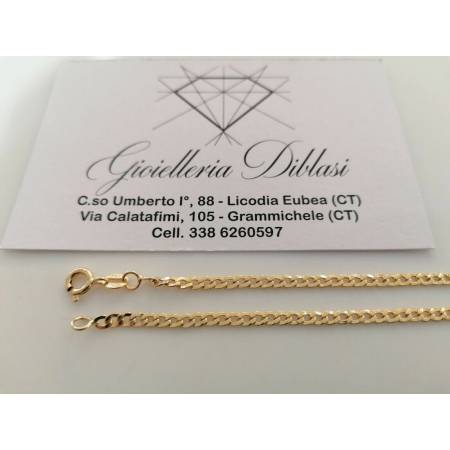 COLLANA Uomo Donna ORO GIALLO 18Kt 750% Maglia GRUMETTA Catena Collier Girocollo - 2