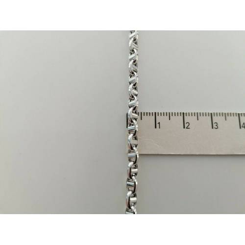 COLLANA ORO BIANCO 18 Kt 750% Uomo Donna Unisex Maglia CATENA Collier Girocollo - 3