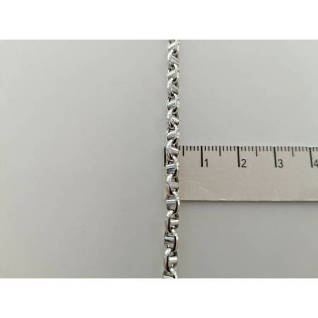 COLLANA ORO BIANCO 18 Kt 750% Uomo Donna Unisex Maglia CATENA Collier Girocollo - 3