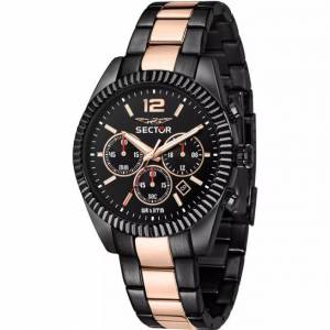 OROLOGIO SECTOR No Limits 240 Uomo Acciaio CRONOGRAFO Nero Oro Rosa R3273640026 - 1