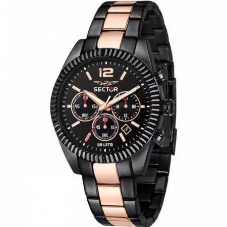 OROLOGIO SECTOR No Limits 240 Uomo Acciaio CRONOGRAFO Nero Oro Rosa R3273640026 - 1